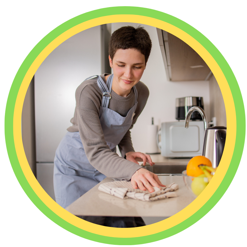 Homemaking caregiver assisting with household tasks and non-medical home care in Hawley and Scranton, PA